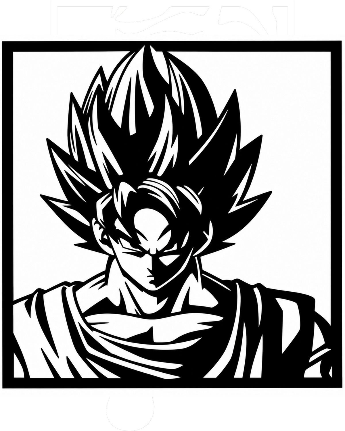Super Saiyan Goku Portrait Metal Wall Art, Framed Panel