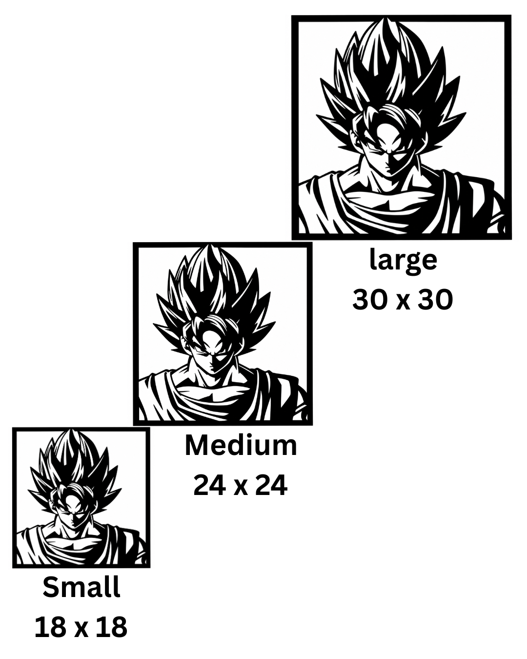 Super Saiyan Goku Portrait Metal Wall Art, Framed Panel