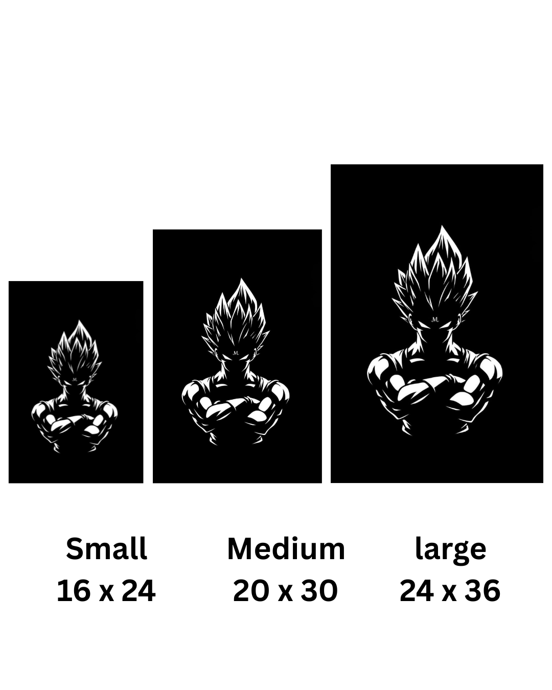 Vegeta Arms Crossed Metal Wall Art, Solid Panel