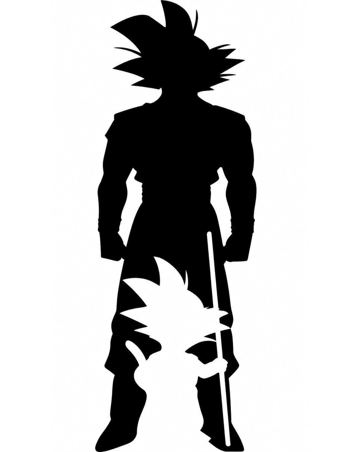Goku Standing Silhouette Metal Wall Art, Unframed Sign