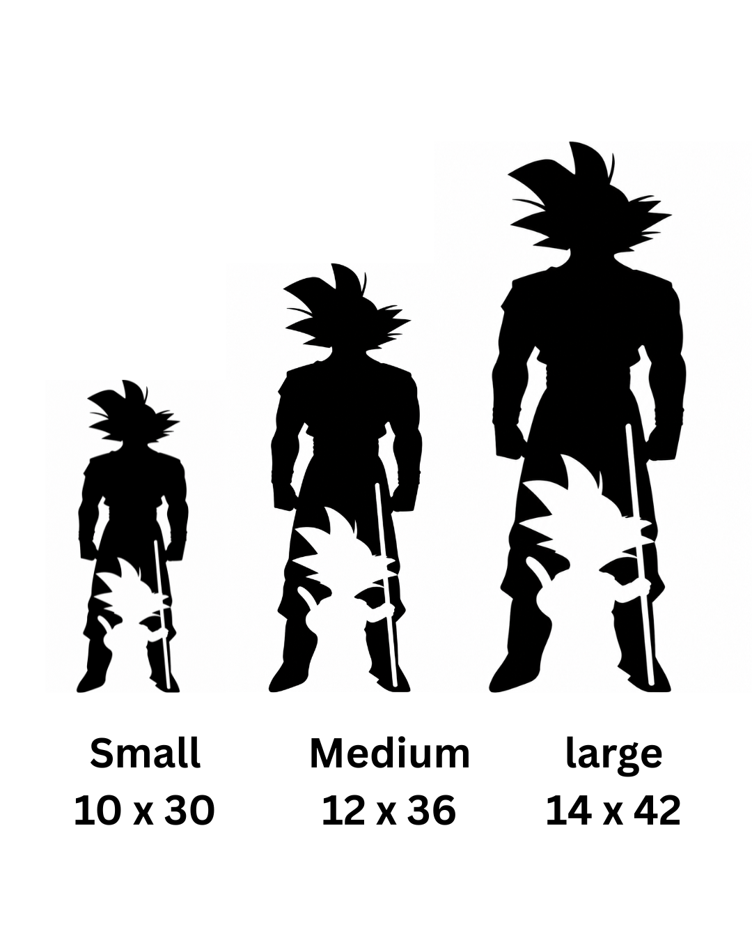 Goku Standing Silhouette Metal Wall Art, Unframed Sign