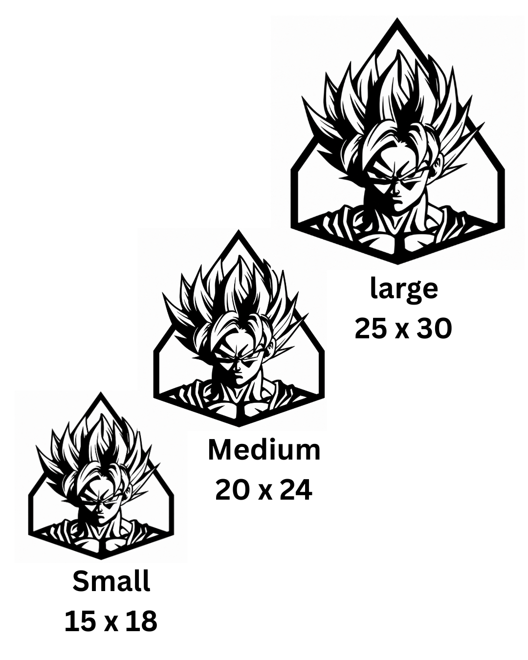 Super Saiyan Goku Metal Wall Art, Unframed Sign