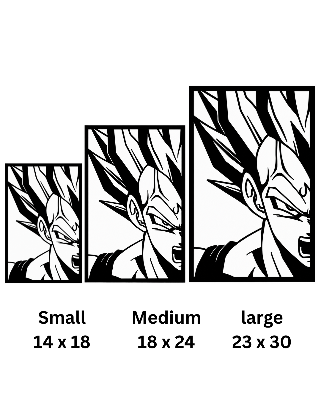 Vegeta Battle Cry Metal Wall Art, Framed Panel