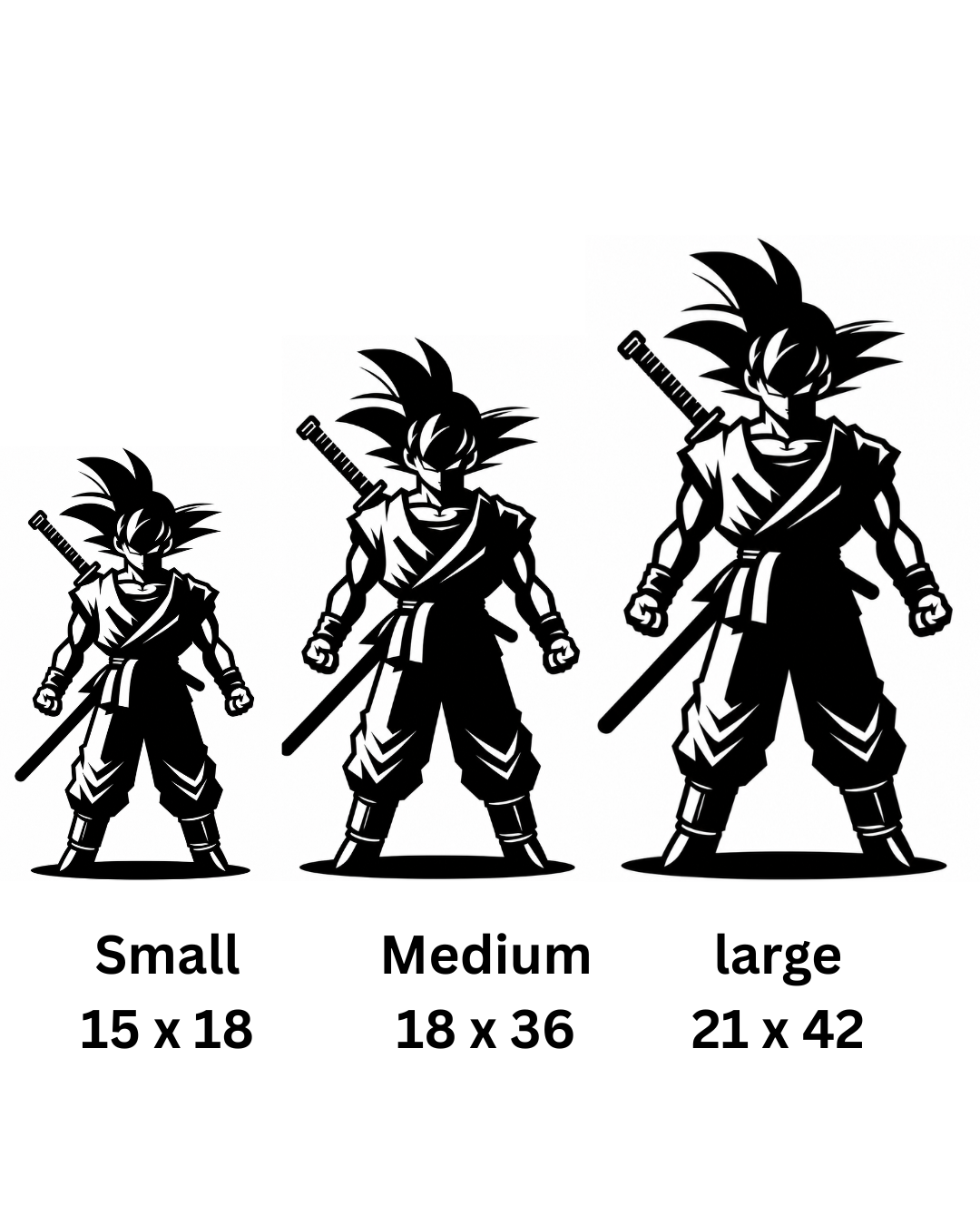 Goku Warrior Stance Metal Wall Art, Unframed Sign