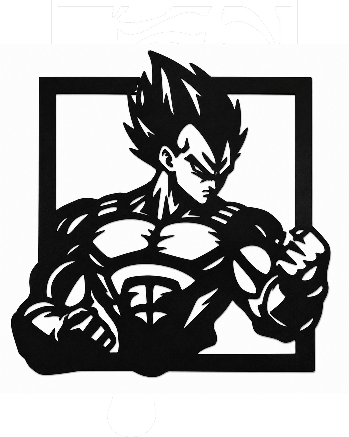 Vegeta Portrait Metal Wall Art, Framed Panel