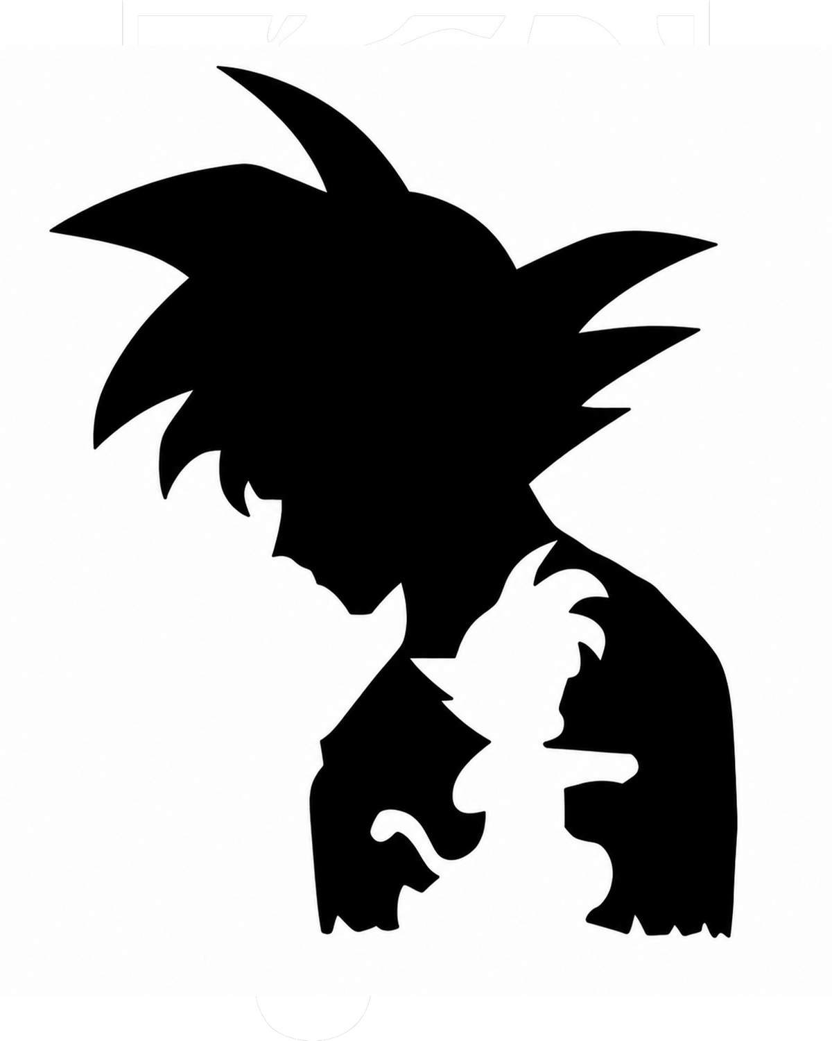 Goku Bowed Silhouette Metal Wall Art, Unframed Sign