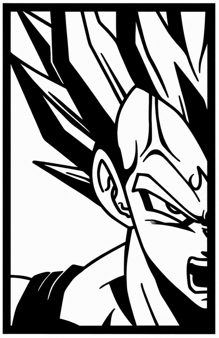 Vegeta Battle Cry Metal Wall Art, Framed Panel - flat art