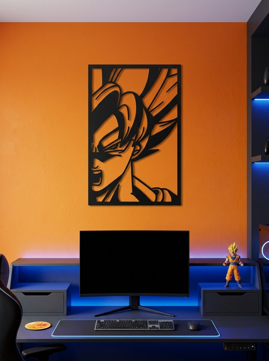 Gohan Battle Cry Metal Wall Art, Framed Panel - lifestyle