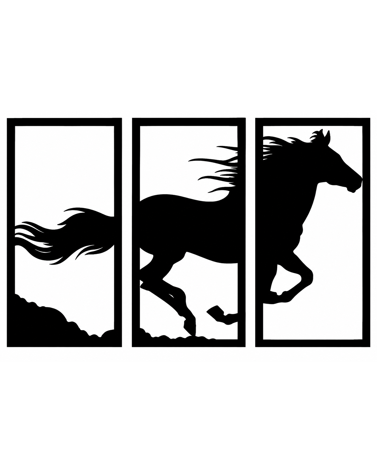 Giant Running Horse Split Panel Wall Art