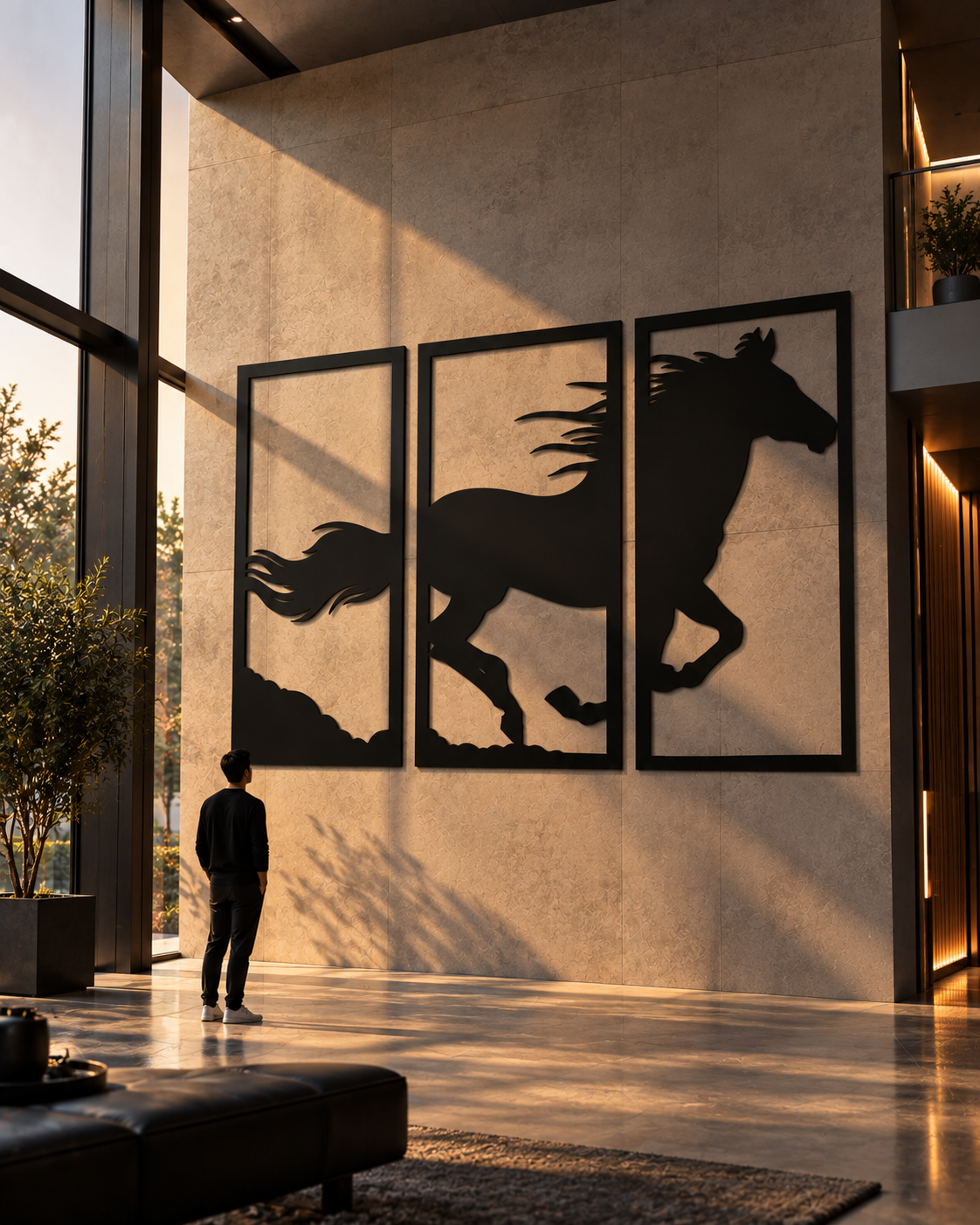 Giant Running Horse Split Panel Wall Art