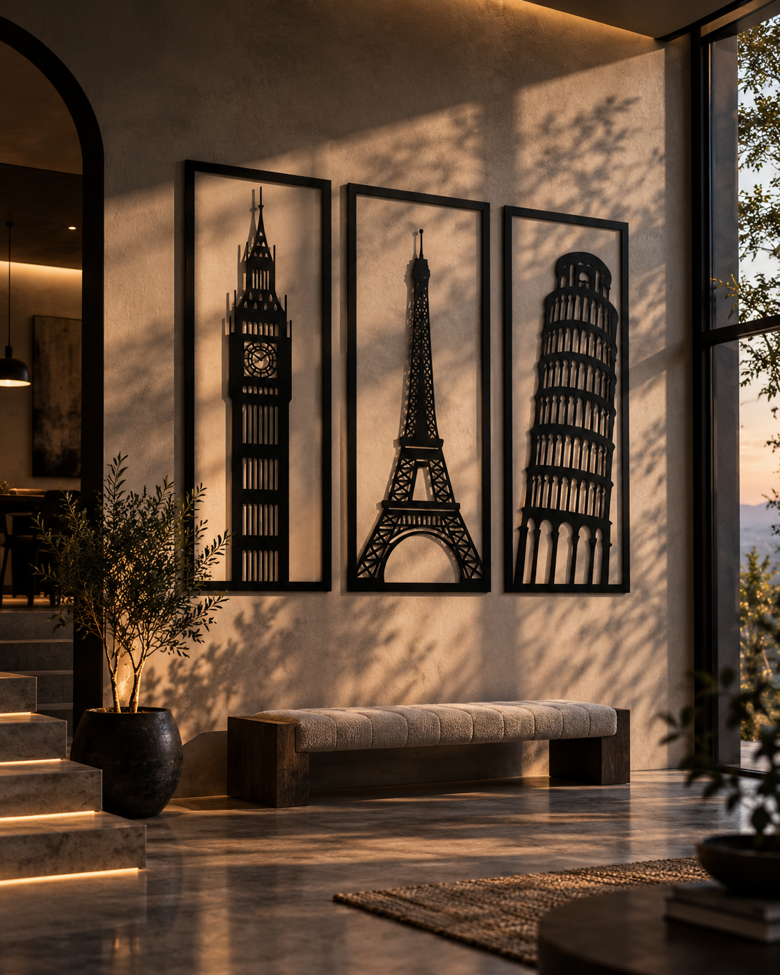 Giant World Landmarks Triptych Wall Art
