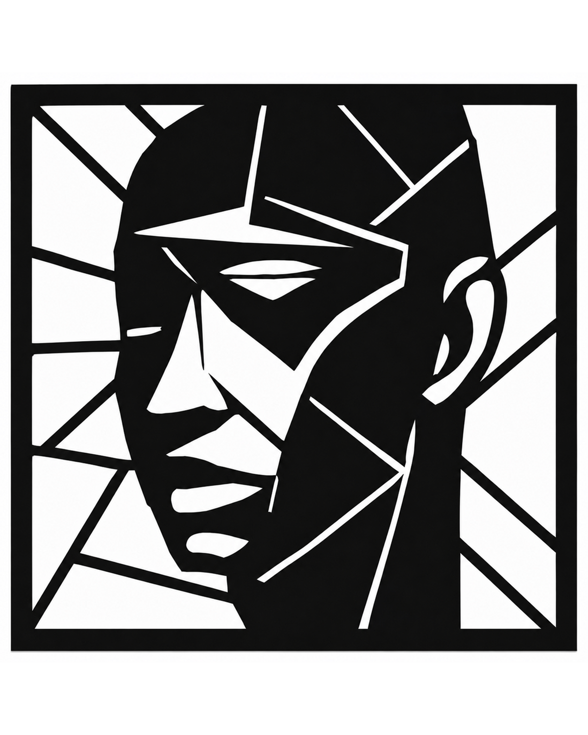 Geometric Face Portrait Wall Art