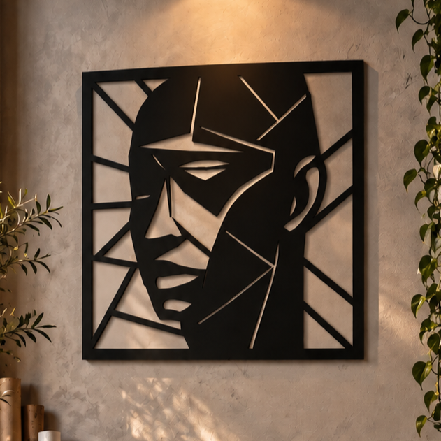 Geometric Face Portrait Wall Art